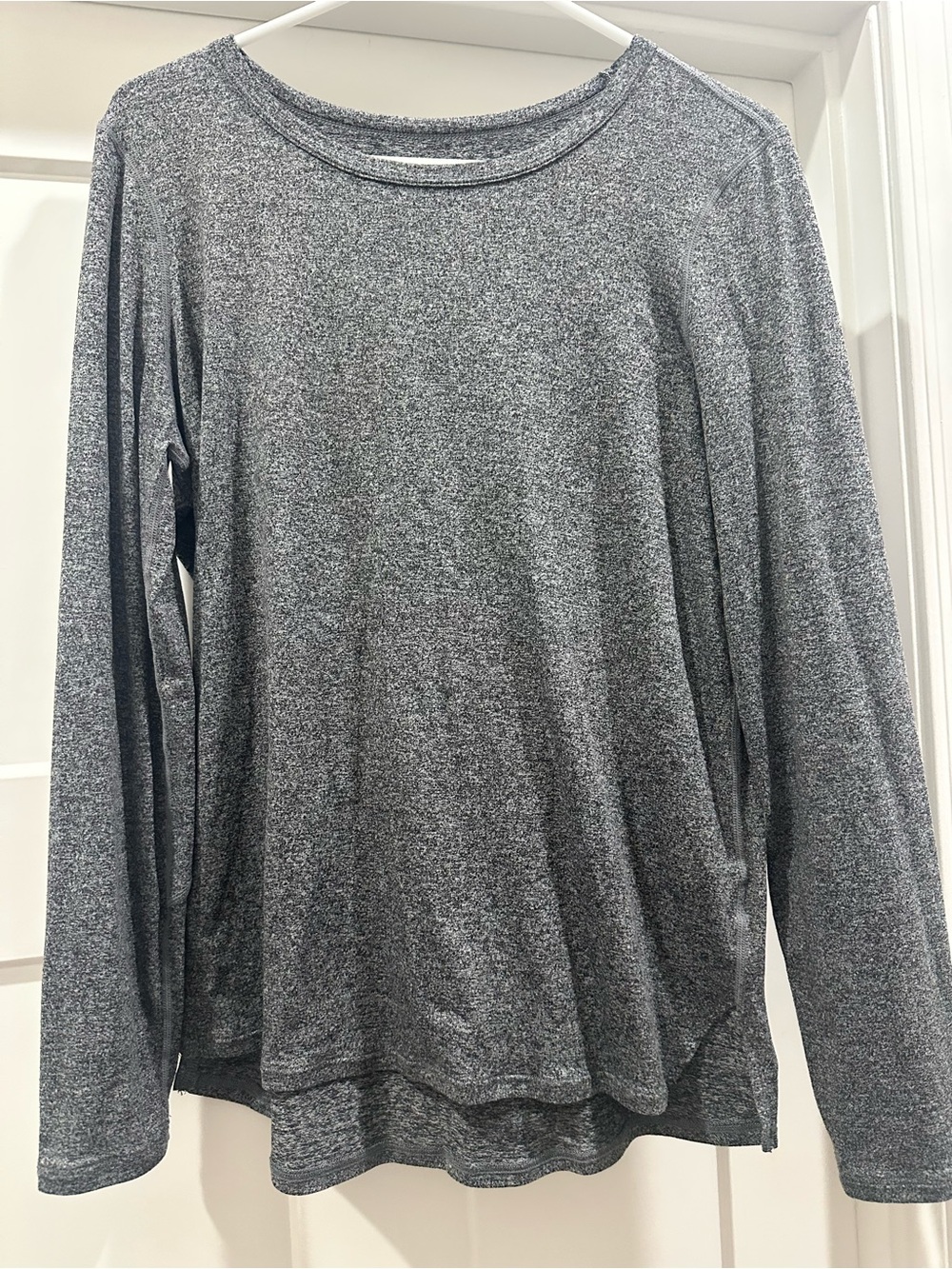 Zella Heathered Gray Long-Sleeve Crew Top